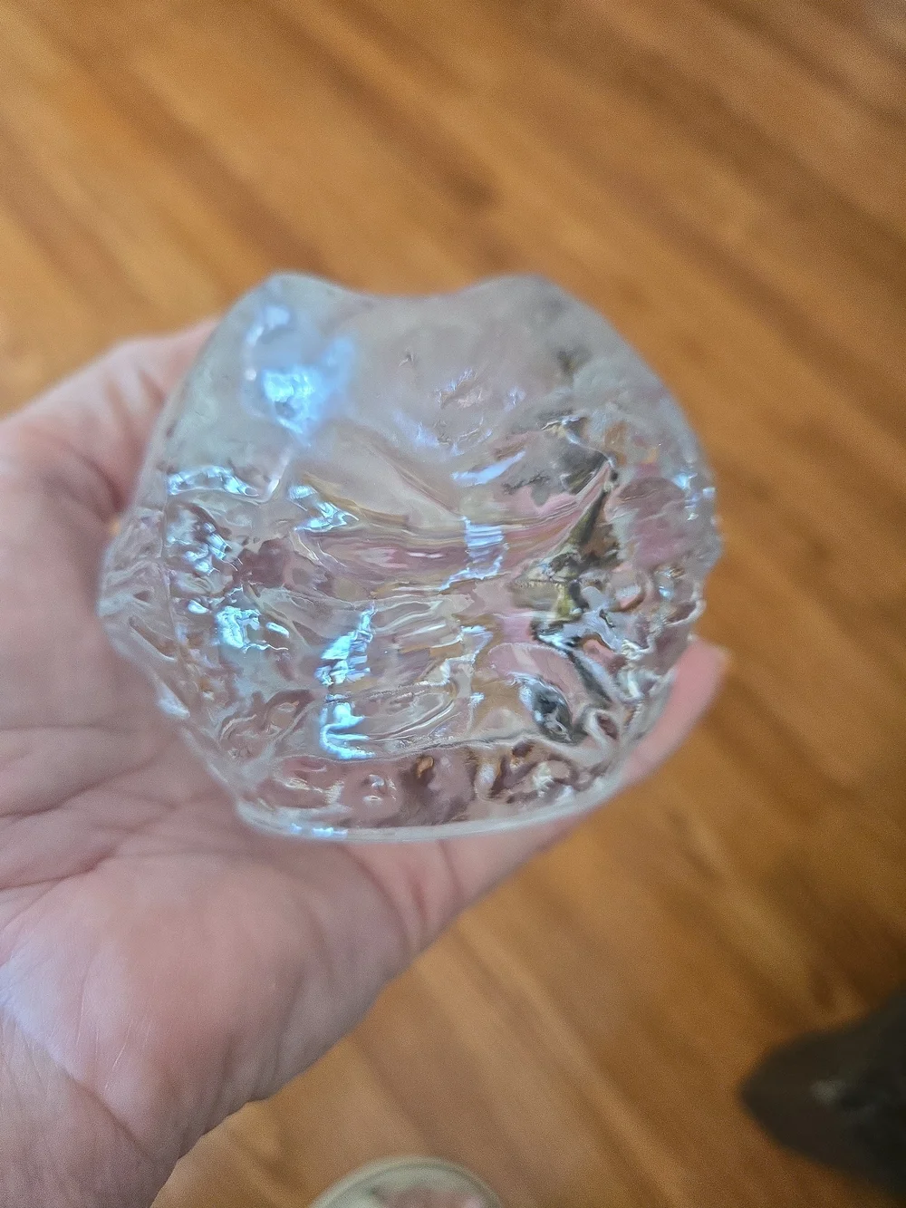 Lot of 3 Vintage Kosta Boda Snowball Votive Candle Holder Crystal Art Glass Ice